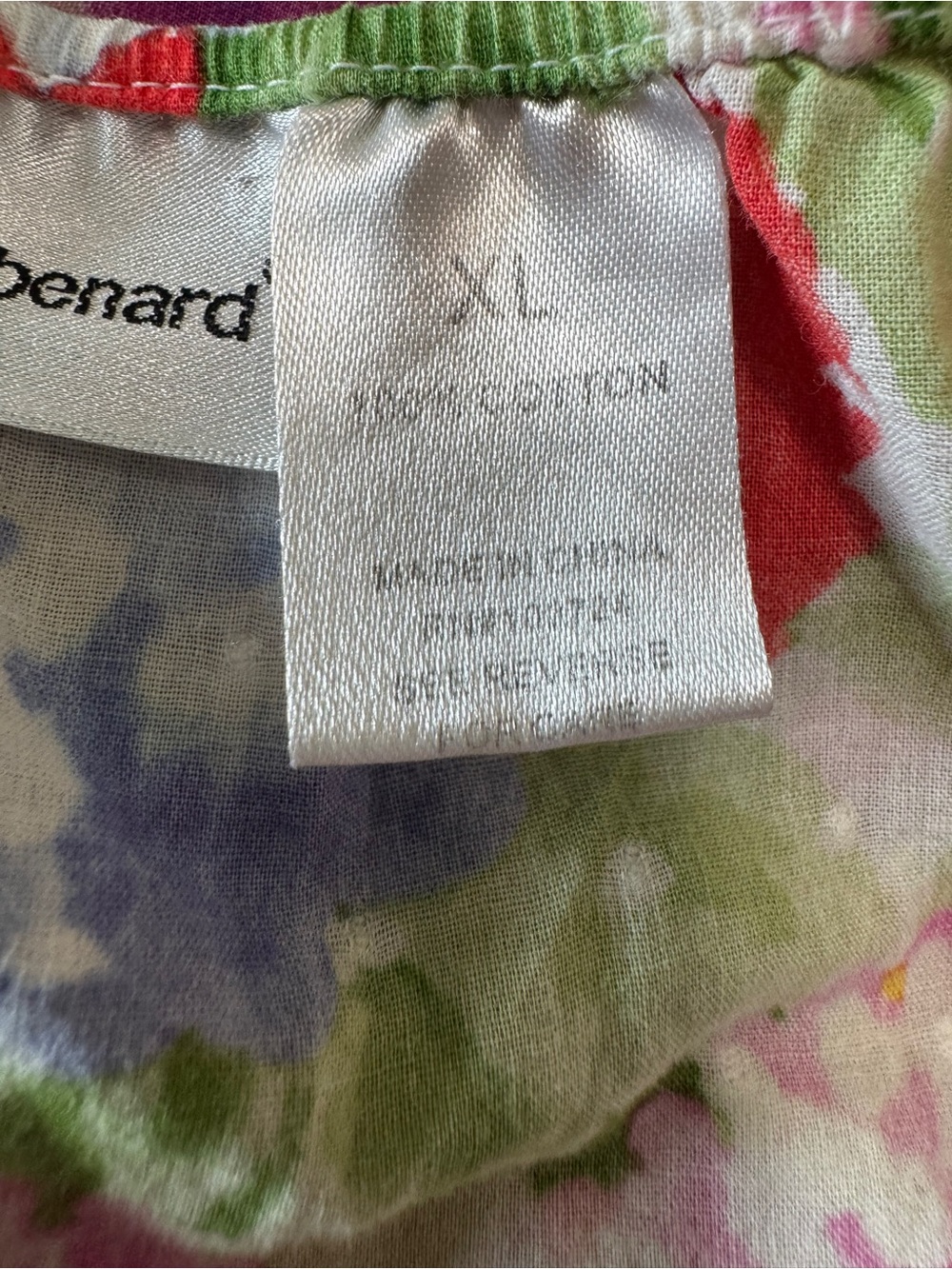 Harvé Benard Swiss Dot Blouse XL Watercolor Print Puff Sleeve Top - Picture 13 of 13